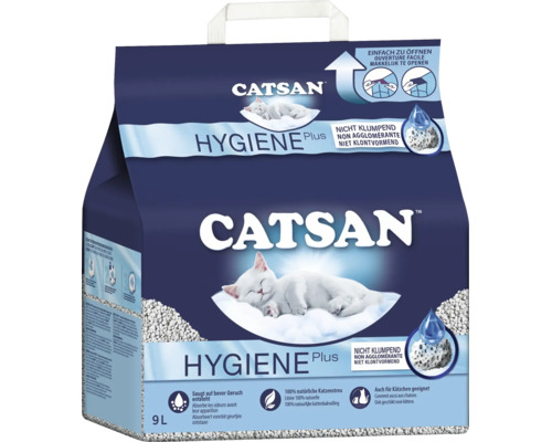 Catsan Hygiene Plus nicht klumpende Katzenstreu, 9 Liter Beutel für hygienische Katzentoiletten.