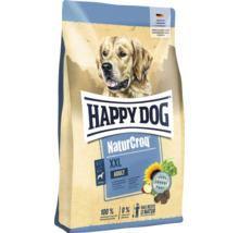 Happy Dog NaturCroq XXL Adult Hundefutter in der Standbeutelverpackung mit Abbildung eines Golden Retrievers.