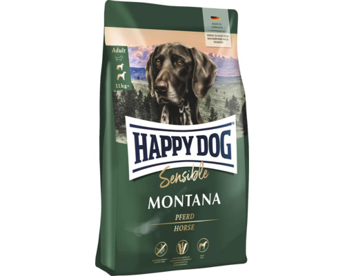 Happy Dog Sensible Montana Hundefutter mit Pferd, getreidefrei, 11 Kilogramm Packung.