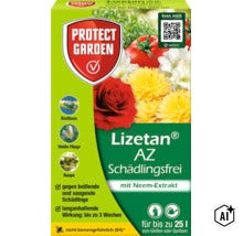 Protect Garden Lizetan AZ Schdlingsfrei Flasche mit Neem Extrakt zur Bekmpfung von beienden und saugenden Schdlingen im Garten (Image AI modified or generated)