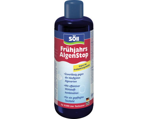 Söll FrühjahrsAlgenStop 500 Milliliter Flasche zur Bekämpfung von Algen im Gartenteich Made in Germany