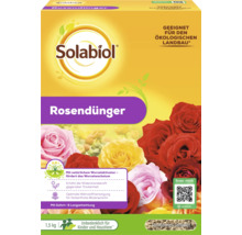 Solabiol Rosendünger für optimale Nährstoffversorgung und Wurzelwachstum im 1,5 Kilogramm Karton geeignet für ökologischen Landbau.