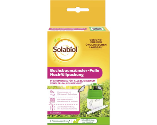 Solabiol Buchsbaumzünsler-Falle Nachfüllpackung mit Pheromongel zur Befallsermittlung von Buchsbaumzünsler, geeignet für den ökologischen Landbau.