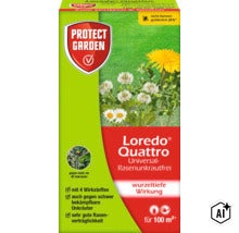 Protect Garden Loredo Quattro Universal Rasenunkrautfrei Unkrautvernichter für Rasen mit wurzeltiefer Wirkung gegen über 40 Unkrautarten. (Image AI modified or generated)