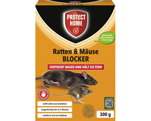 Protect Home Ratten und Mäuse Blocker Pulver 300 Gramm zur Vertreibung von Nagern in und um Gebäude mit Wirkstoff pflanzlichen Ursprungs