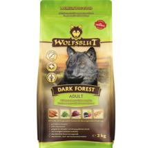 WOLFSBLUT Dark Forest Hundefutter mit Wildfleisch und Süßkartoffeln, getreidefrei, Packung mit 2 Kilogramm für ausgewachsene Hunde.