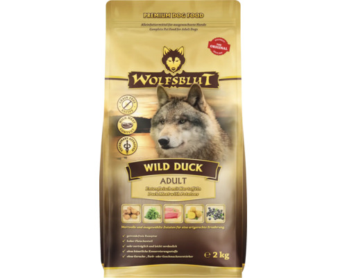 Wolfsblut Wild Duck Adult Hundefutter getreidefrei 2 Kilogramm Beutel