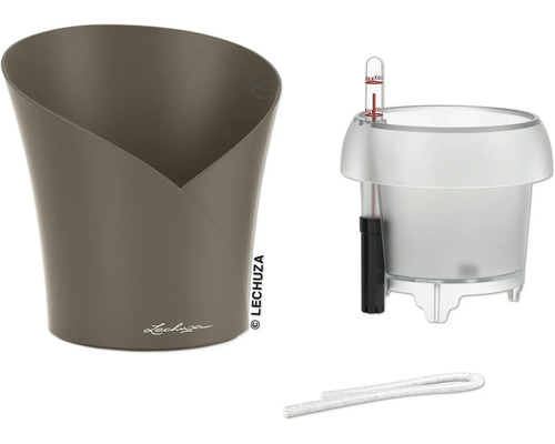 Lechuza Pflanzgefäß mit Bewässerungssystem inklusive Pflanzeinsatz, Wasserstandsanzeiger und Docht für die Pflanzenbewässerung.