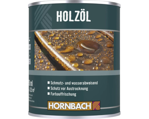 Dose Hornbach Holzöl schmutz- und wasserabweisend zur Holzpflege und Auffrischung für den Außenbereich