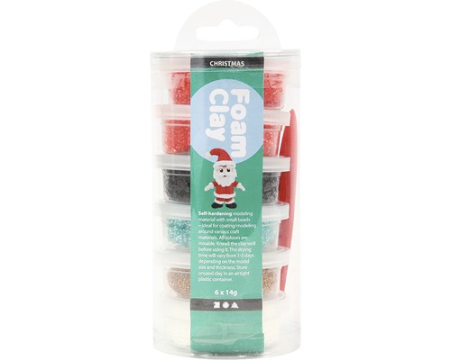 Weihnachtsknete-Set mit sechs Dosen Knete und Modellierwerkzeug