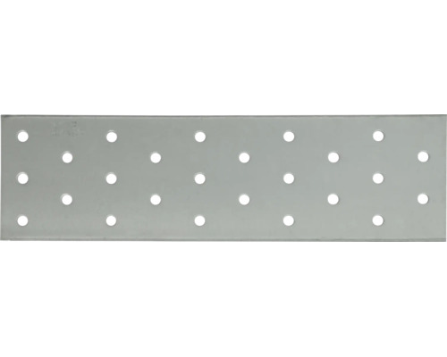 Rechteckiger Lochplattenverbinder aus Metall mit mehreren Bohrungen für Holzverbindungen.