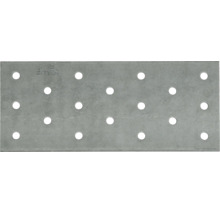 Rechteckiger Lochplattenverbinder aus verzinktem Stahl mit gleichmäßiger Lochung zur Holzverbindung.