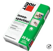 Sack Innenspachtel von Baumit 25 Kilogramm zur Anwendung im Innenbereich für Gipsplatten und mineralische Untergründe (Image AI modified or generated)