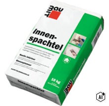 Baumit Innenspachtel 10 Kilogramm Sack für Innenanwendungen zum Spachteln von Gipskartonplatten und mineralischen Untergründen. (Image AI modified or generated)