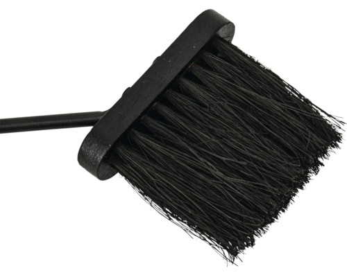 Kaminbesen mit Borsten aus Naturhaar und Holzrücken