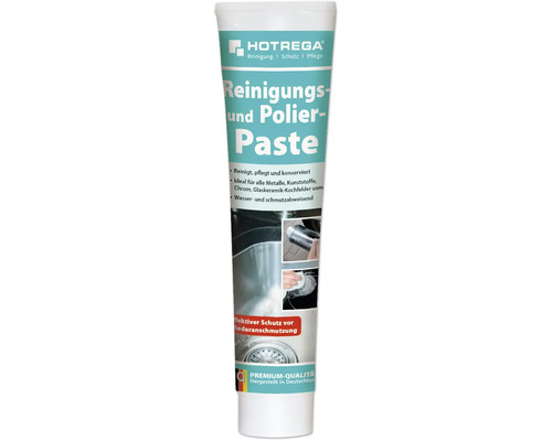 Hotrega Reinigungs und Polierpaste Tube zur Reinigung und Pflege von Metallen und Kunststoffen Hotrega Reinigungs und Polierpaste Tube zur Reinigung und Pflege von Metallen und Kunststoffen