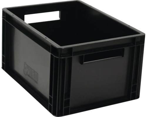 Schwarze Kunststoff Stapelbox für Lagerung und Transport