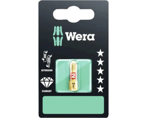 Wera Bitorsion Diamant Schrauberbit Groesse 2 in Blisterverpackung