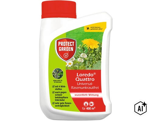 Protect Garden Loredo Quattro Rasenunkrautfrei Unkrautvernichter für 400 Quadratmeter (Image AI modified or generated)