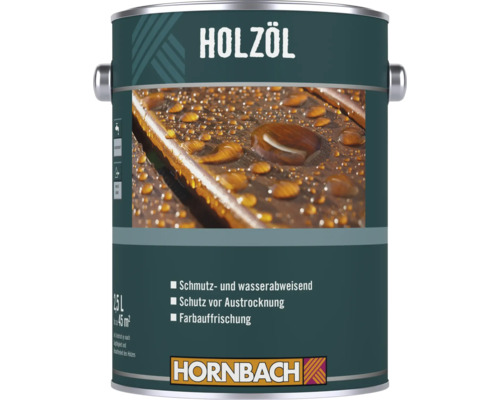 HORNBACH Holzoel in einer 2,5 Liter Dose zur Pflege und zum Schutz von Holzoberflaechen gegen Schmutz, Wasser und Austrocknung.