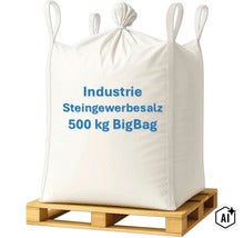 Industrie Steingewerbesalz 500 Kilogramm im BigBag auf einer Holzpalette (Image AI modified or generated)