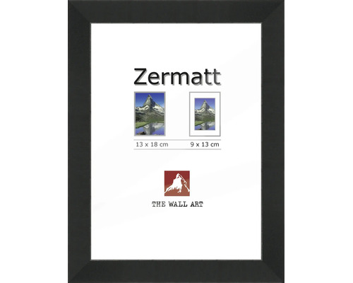 Bilderrahmen Zermatt fuer Fotos in den Groessen 13 mal 18 Zentimeter und 9 mal 13 Zentimeter mit The Wall Art Logo