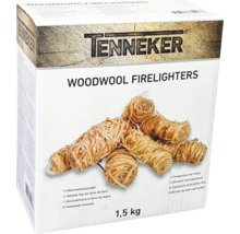 Tenneker Holzwolleanzünder in der 1,5 Kilogramm Packung zum einfachen Entzünden von Kaminen und Grills.