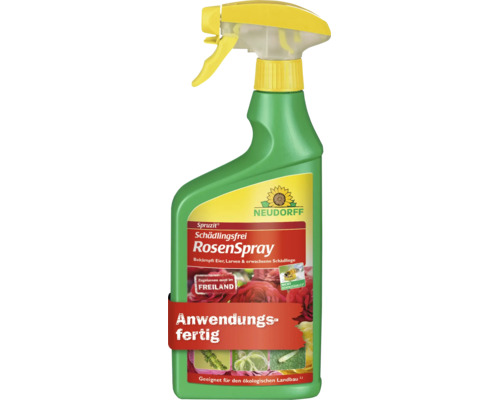 Neudorff Spruzit Schädlingsfrei Rosenspray gegen Insekten, anwendungsfertiges Pflanzenschutzmittel in der Sprühflasche für den Garten.