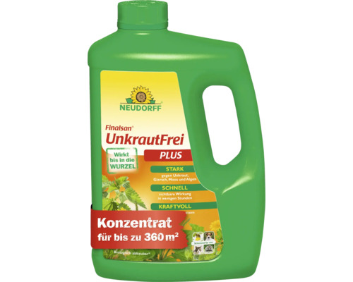 Neudorff Finalsan UnkrautFrei PLUS Konzentrat zur Unkrautbekämpfung gegen Unkraut, Giersch, Moos und Algen für bis zu 360 Quadratmeter.