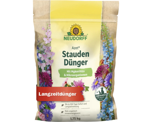 Neudorff Azet Stauden Dünger 1,75 Kilogramm organischer Langzeitdünger mit Mykorrhiza und Mikroorganismen unbedenklich für Mensch und Tier