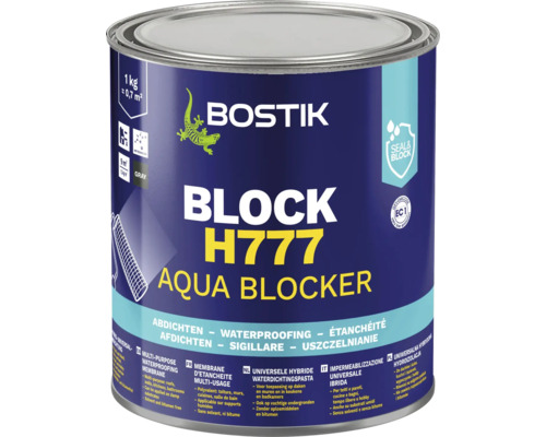 Bostik Block H777 Aqua Blocker Abdichtungsmasse, 1 Kilogramm Gebinde zur universellen Abdichtung von Dächern, Wänden und Feuchträumen.