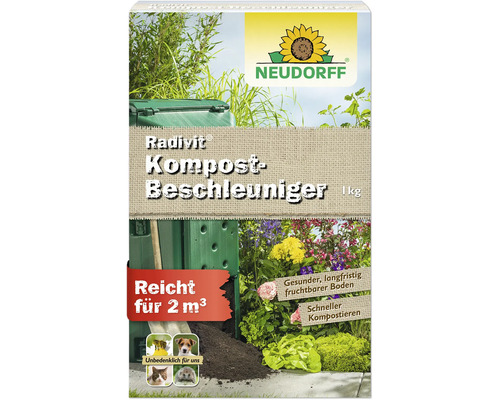 Neudorff Radivit Kompostbeschleuniger in der 1 Kilogramm Packung zur schnellen Kompostierung für 2 Kubikmeter Kompost.