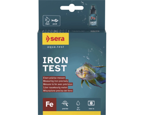 Sera Eisen Test zur präzisen Messung des Eisengehalts im Aquarium und Teich für bis zu 75 Anwendungen.