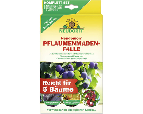 Neudorff Neudomon Pflaumenmadenfalle Komplettset zur biologischen Bekämpfung von Pflaumenwicklern an Pflaumen und Zwetschenbäumen.