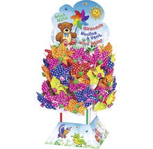 Präsentation von Windrädern mit Punkten für den Garten