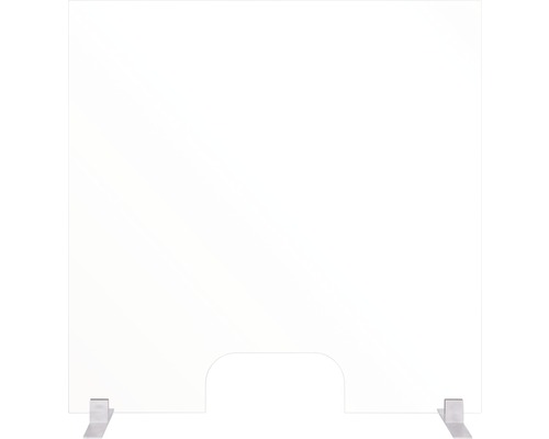 Hygieneschutzwand aus transparentem Material mit Öffnung