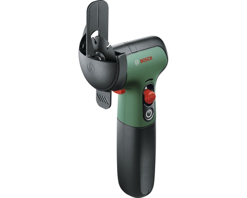 Bosch Logo. Bosch Akku-Trennschleifer mit Trennscheibe und Schutzvorrichtung.