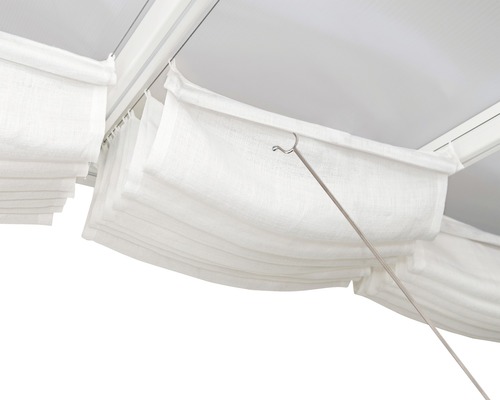 Textiles Faltrollo mit Zugschnur und weißem Stoff