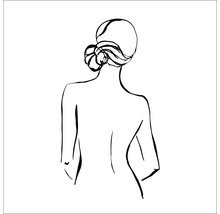 Illustration einer Frau mit Dutt von hinten