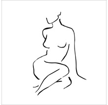 Illustration einer sitzenden Frau als Strichzeichnung