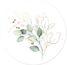 Aquarell-Eukalyptus-Zweig mit goldenen Akzenten