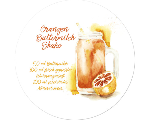 Glasbild rund Orange Shake Ø 50 cm