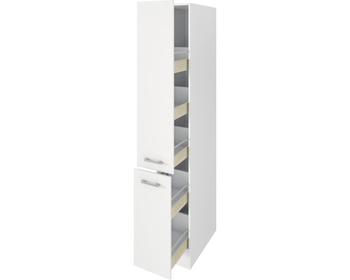 Weißer Hochschrank mit Auszügen für die Küche