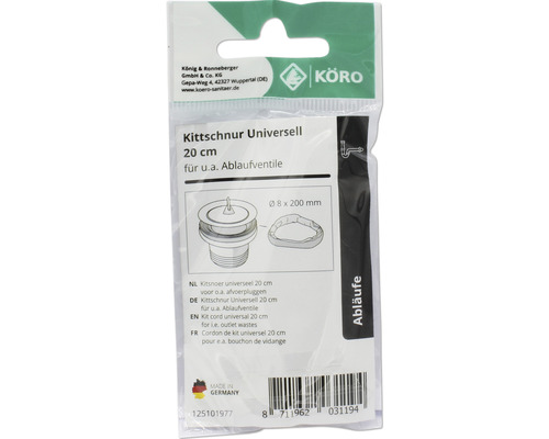KÖRO Dichtungsschnur Universell 20 cm für Ablaufventile