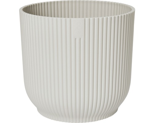 Übertopf Elho Vibes fold Kunststoff Ø 18,3 cm H 16,8 cm seidenweiss Gerippter Pflanztopf aus Kunststoff