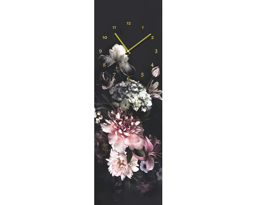 Wanduhr Glas beautiful Roses 20x60 cm