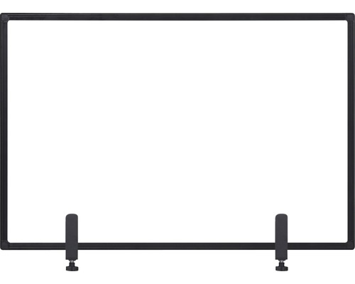 Tischaufsatzrahmen mit Klemmen für eine Schutzscheibe