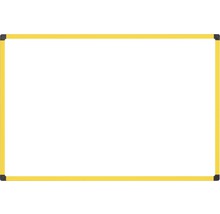 Trennwand Hygieneschutz Glas zum Befestigen am Tisch Alurahmen gelb 104x73 cm-thumb-1