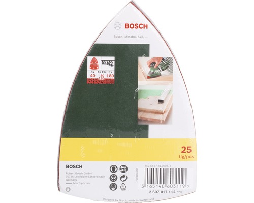 Packung Bosch Schleifpapier-Set mit verschiedenen Körnungen