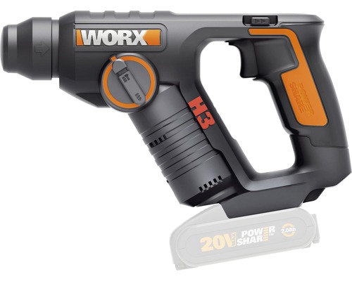 Akku-Bohrhammer WORX 20V H3 1,5 Joule, SDS WX394.91, ohne Akku und Ladegerät